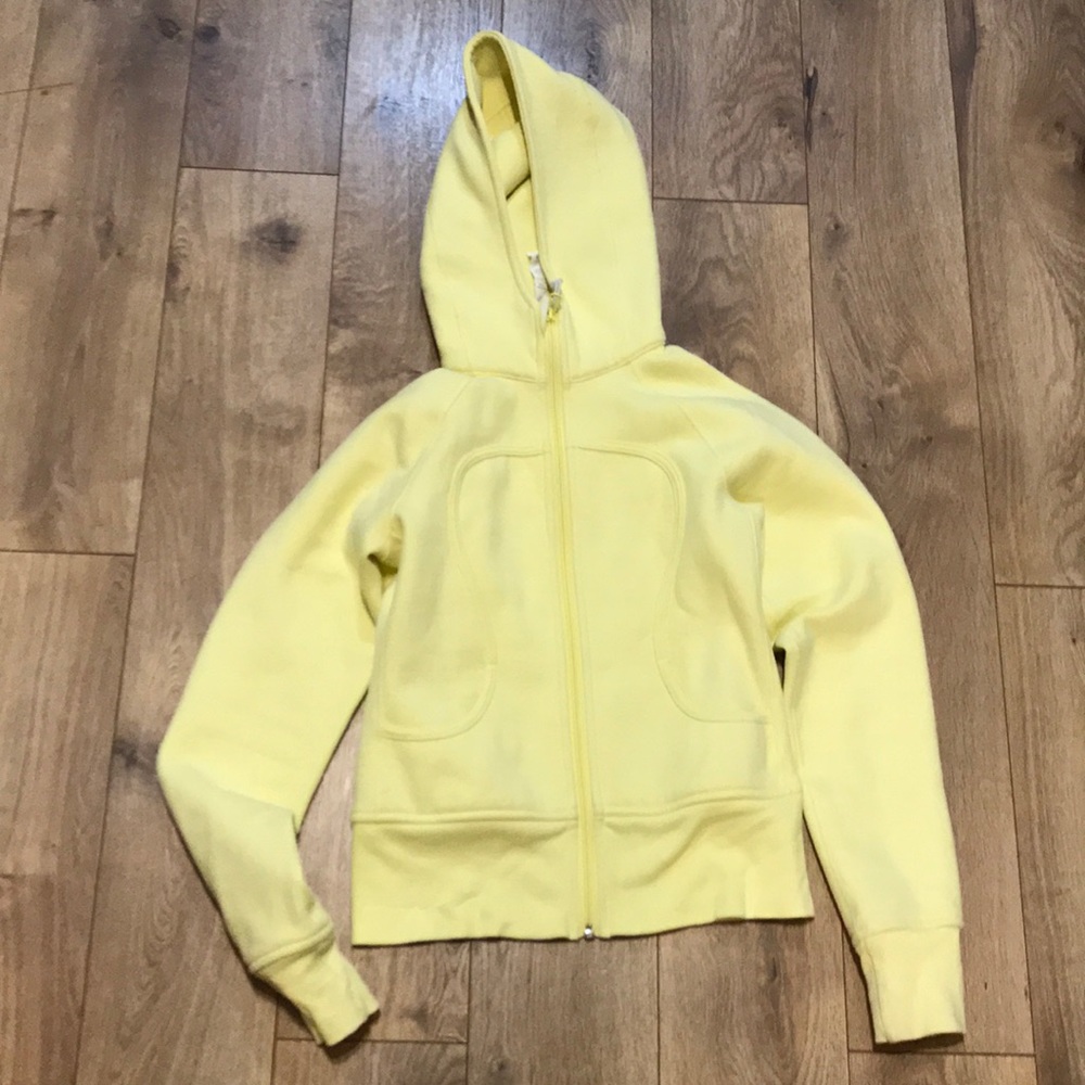 Lululemon athletica yellow Scuba Hoodie Size 4